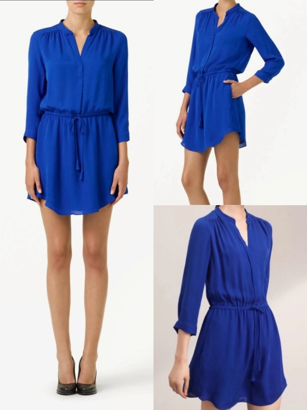 Aritzia T. Babaton Long Sleeve Silk Bennett Dress - Cobalt Blue - Picture 14 of 16